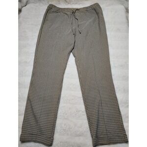 H&M Pants Men's Size L Slim Fit Joggers Beige Plaid